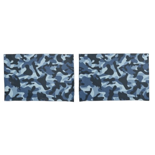 Blauw Camouflage Kussensloop (Voorkant-Set)