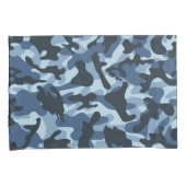 Blauw Camouflage Kussensloop (Voorkant-Rechts)