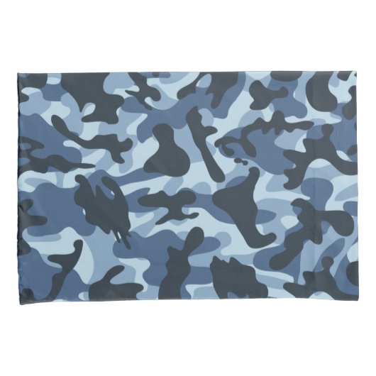 Blauw Camouflage Kussensloop (Voorkant-Rechts)