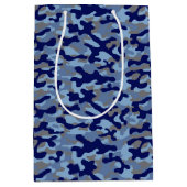 Blauw Camouflage  Medium Cadeauzakje (Voorkant)