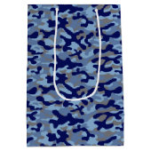 Blauw Camouflage  Medium Cadeauzakje (Achterkant)
