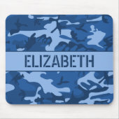 Blauw camouflage met monogram muismat (Voorkant)