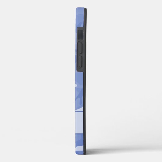 Blauw Camouflage Monogram Case-Mate iPhone Case (Achterkant / Links)