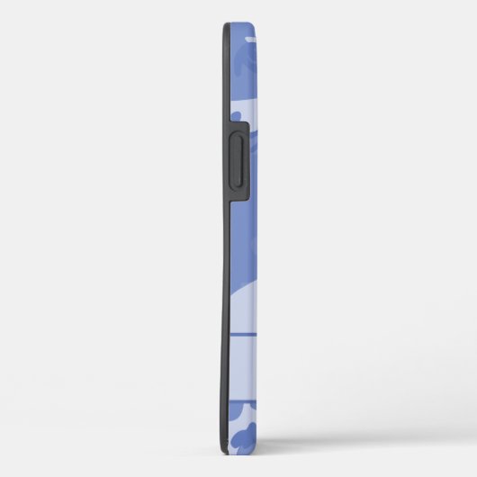 Blauw Camouflage Monogram Case-Mate iPhone Case (Achterkant / Rechts)