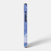 Blauw Camouflage Monogram iPhone Hoesje (Linkerkant)