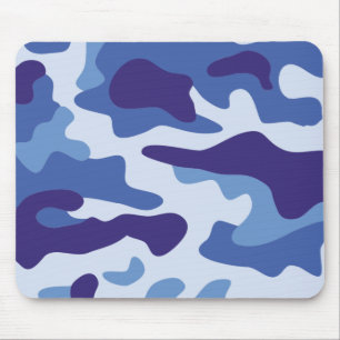 Blauw camouflage muismat