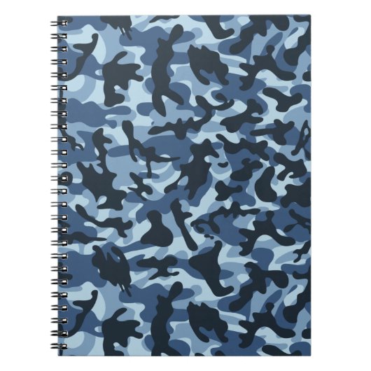 Blauw Camouflage  Notitieboek (Voorkant)