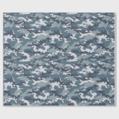 Blauw Camouflage-pakpapier Cadeaupapier (Vlak)