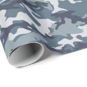 Blauw Camouflage-pakpapier Cadeaupapier (Rol Hoek)