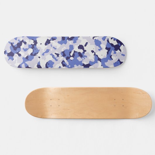 Blauw camouflage persoonlijk skateboard (Horizontaal)