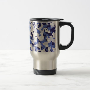 Blauw camouflage reisbeker
