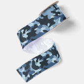 Blauw Camouflage   Satijnen Lint (Achterkant)