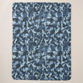 Blauw Camouflage Sherpa Deken (Voorkant)