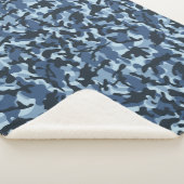 Blauw Camouflage Sherpa Deken (3/4)