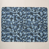 Blauw Camouflage Sherpa Deken (Voorkant (horizontaal))