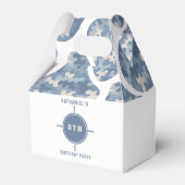 Blauw camouflage soldaat leger verjaardag bedankdoosjes (Voorkant Zijde)