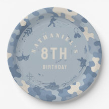 Blauw camouflage soldaat leger verjaardag