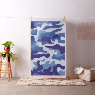 Blauw camouflage stof