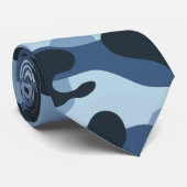 Blauw Camouflage  Stropdas (Opgerold)