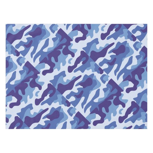 Blauw camouflage tafelkleed (Voorkant (Horizontaal))