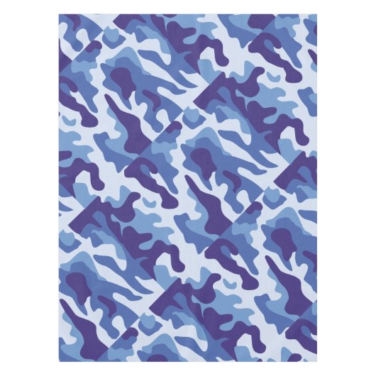 Blauw camouflage tafelkleed (Voorkant)