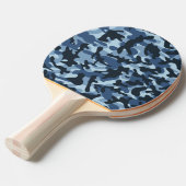 Blauw Camouflage Tafeltennisbatje (Voorkant Gekanteld)