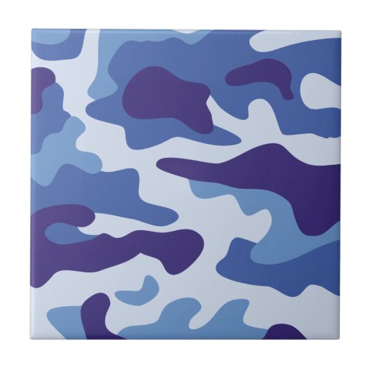 Blauw camouflage tegeltje (Voorkant)