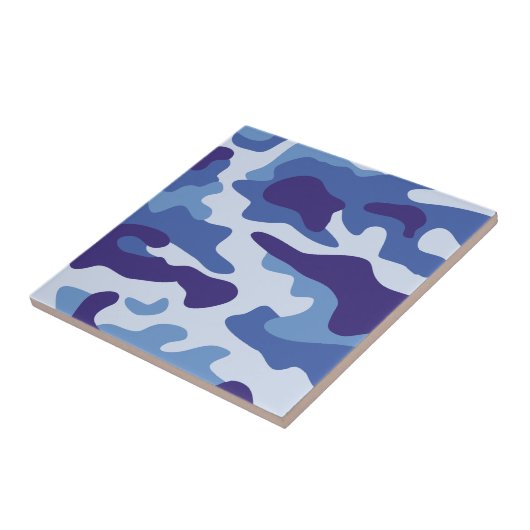 Blauw camouflage tegeltje (Zijkant)
