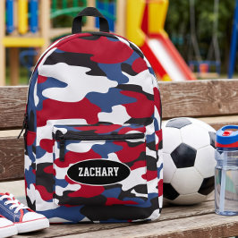 Blauw camouflage terug naar school voor jongens bedrukte rugzak