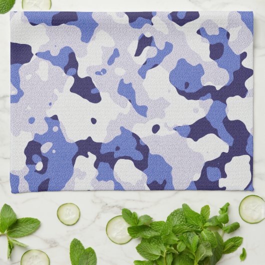 Blauw camouflage theedoek (Gevouwen)