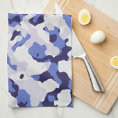 Blauw camouflage theedoek (Quarter Fold)