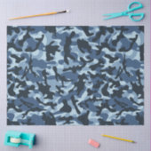 Blauw Camouflage Tissuepapier (Craft)