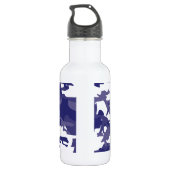 Blauw Camouflage Waterfles (Achterkant)