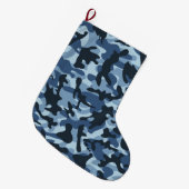 Blauw Camouflagepatroon Grote Kerstsok (Voorkant (Hangend))