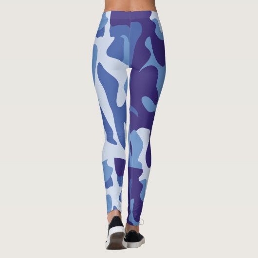 Blauw camouflagepatroon leggings (Achterkant)