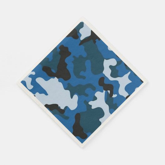 blauw camouflagepatroon Papier & Feestservetten Servet (Hoek)