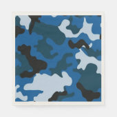 blauw camouflagepatroon Papier & Feestservetten Servet (Voorkant)