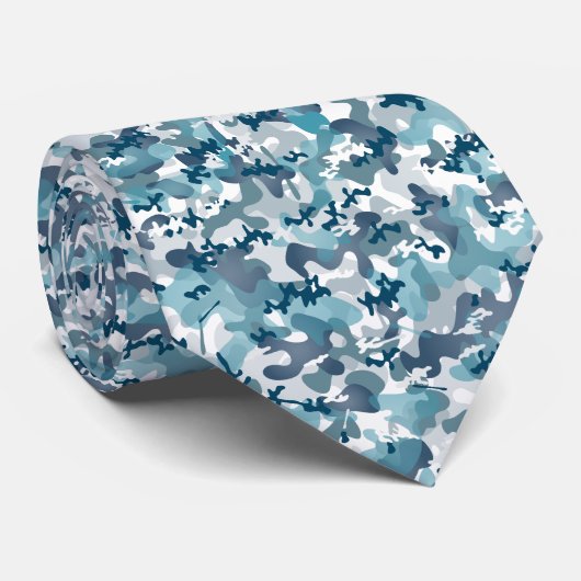 Blauw camouflagepatroon stropdas (Opgerold)