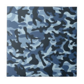 Blauw Camouflagepatroon Tegeltje (Voorkant)