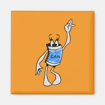 Blauw Can Wezen Vierkant Magneet