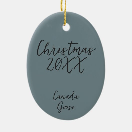 Blauw Canada Goose Bird Schilderij Jaar Kerstmis Keramisch Ornament (Achterkant)