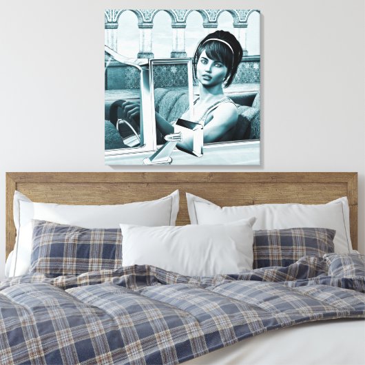  blauw canvas afdruk (Insitu (Slaapkamer))