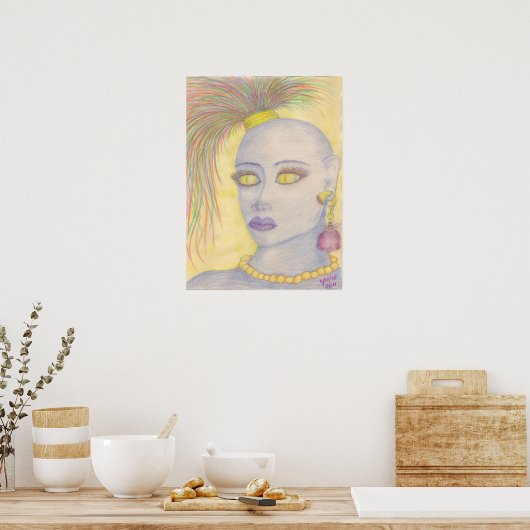 "Blauw" canvas afdrukken Poster (Keuken)