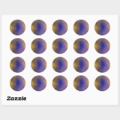 Blauw Canvas Ronde Sticker (Vel)