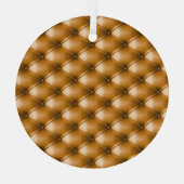 Blauw Capiton Textiel: Retro Achtergrond Glas Ornament (Achterkant)