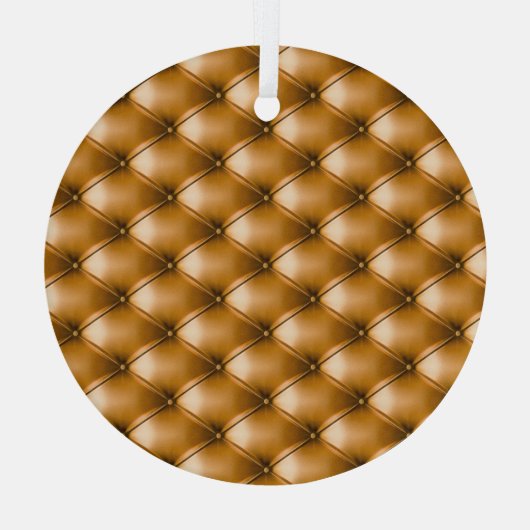 Blauw Capiton Textiel: Retro Achtergrond Glas Ornament (Achterkant)