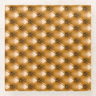 Blauw Capiton Textiel: Retro Achtergrond Glazen Onderzetter