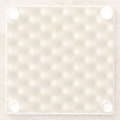 Blauw Capiton Textiel: Retro Achtergrond Glazen Onderzetter (Achterkant)