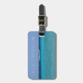 Blauw Caribisch gebied (aanpasbaar) Bagagelabel (Voorkant verticaal)