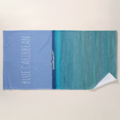 Blauw Caribisch gebied (met/uit jouw tekst) Strandlaken (Voorkant)